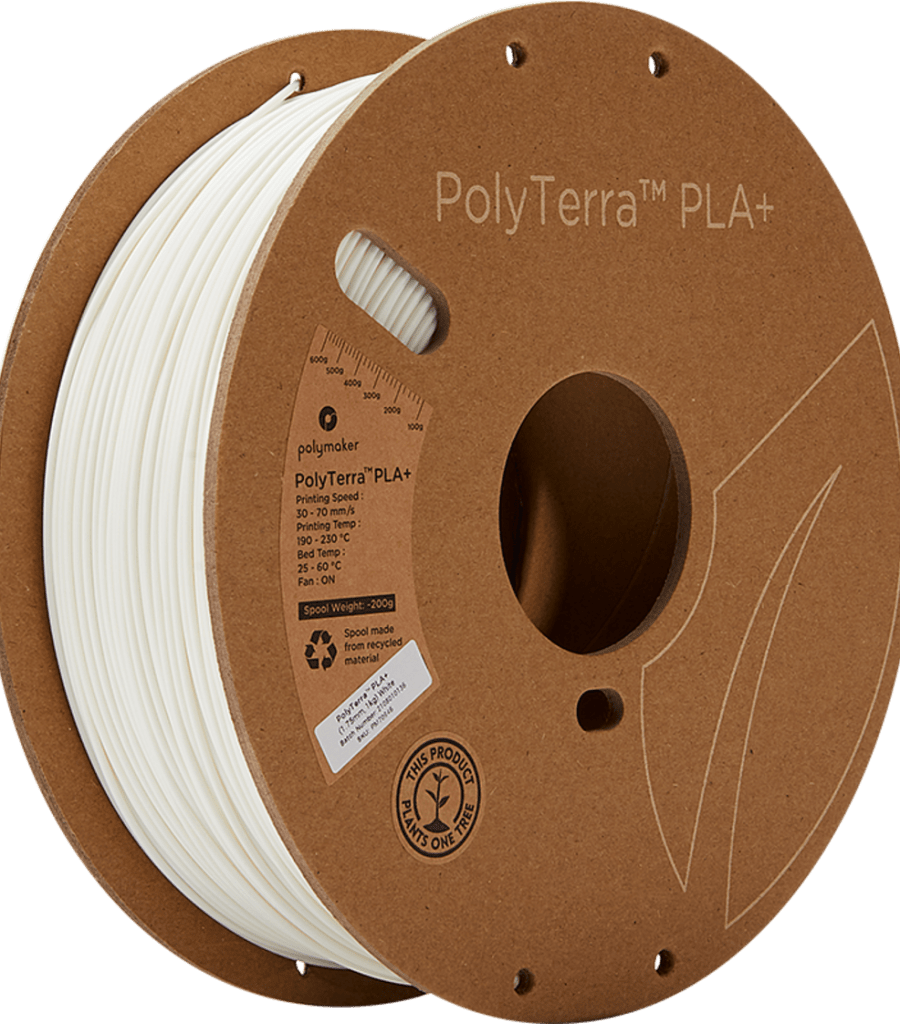 Polymaker – PolyTerra PLA+ Weiß – 1,75 mm – 1,0 kg