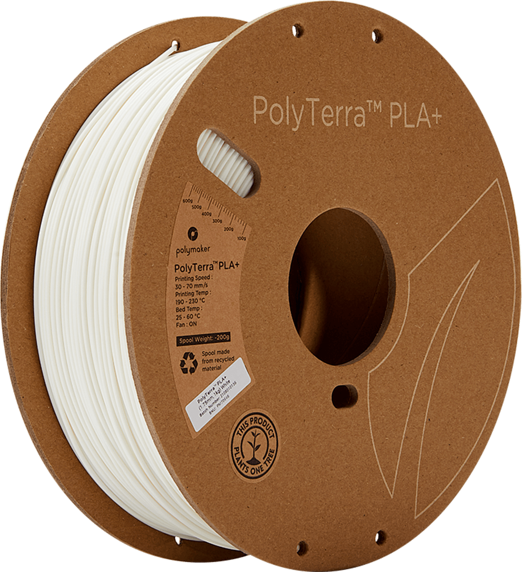 Polymaker – PolyTerra PLA+ Weiß – 1,75 mm – 1,0 kg
