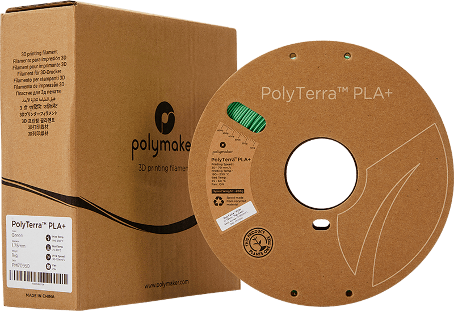 Polymaker – PolyTerra PLA+ Grün – 1,75 mm – 1.0 kg