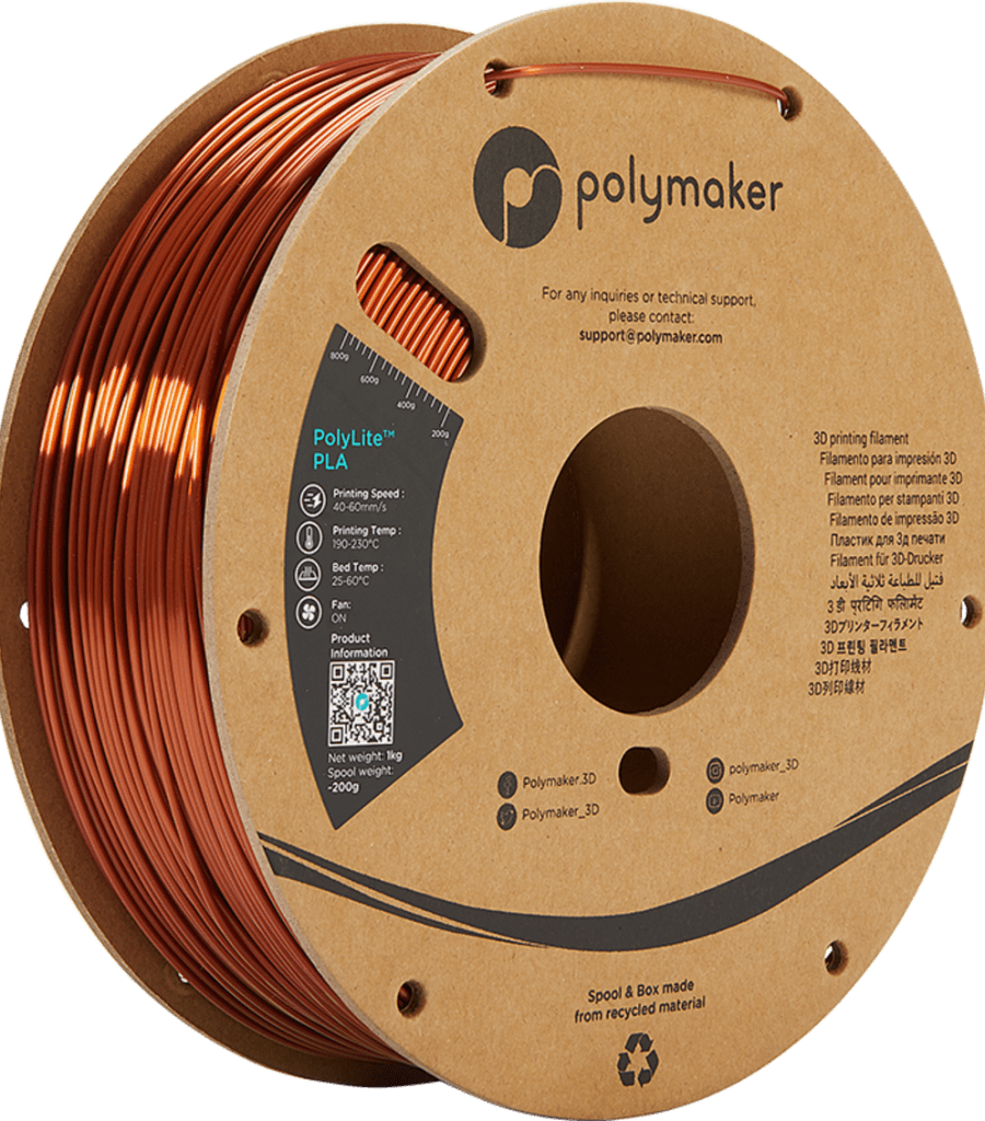 Polymaker – PolyLite Silk PLA Bronze – 1,75 mm – 1,0 kg