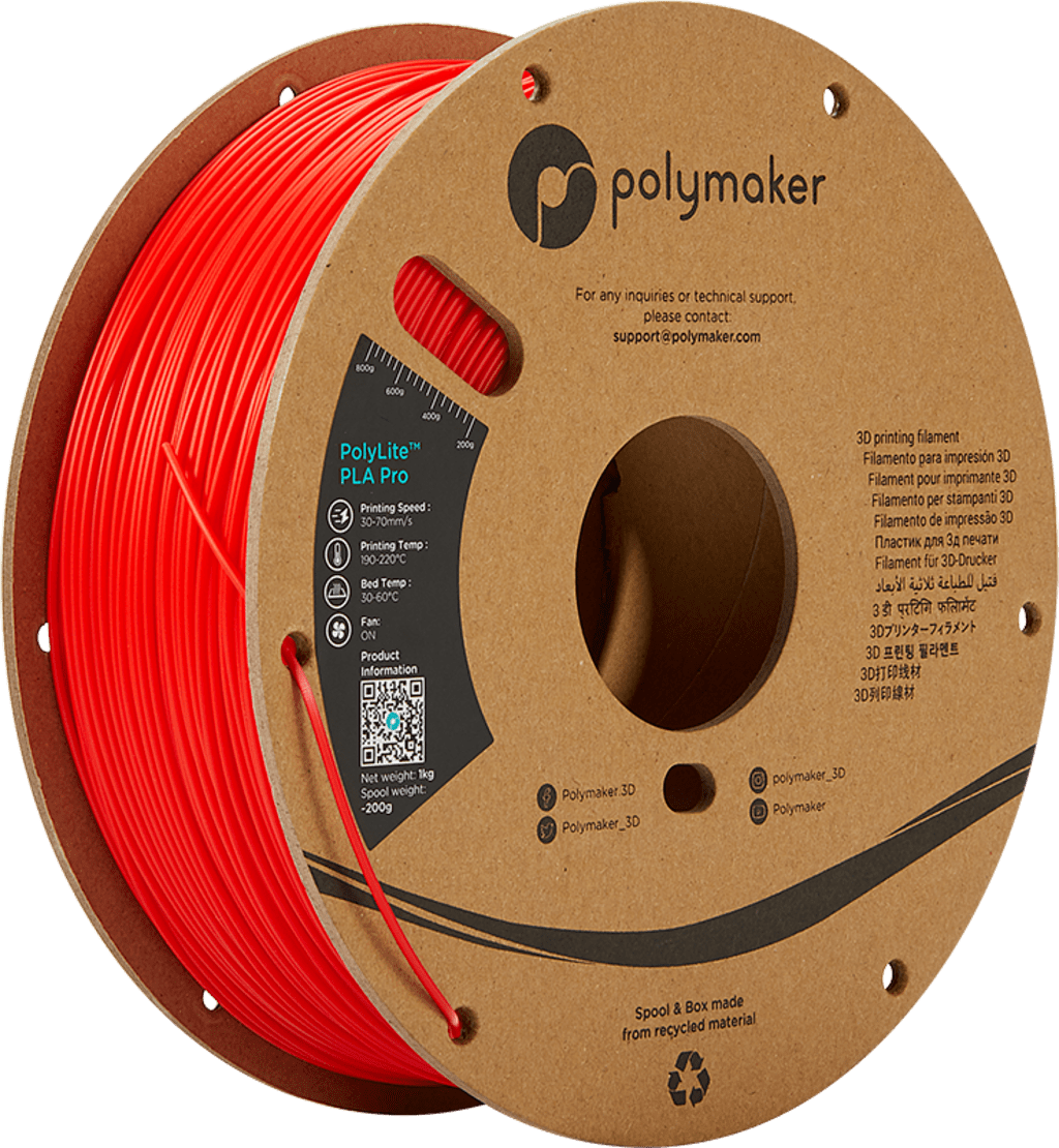 Polymaker – PolyLite PLA PRO Rot – 1,75 mm – 1 kg