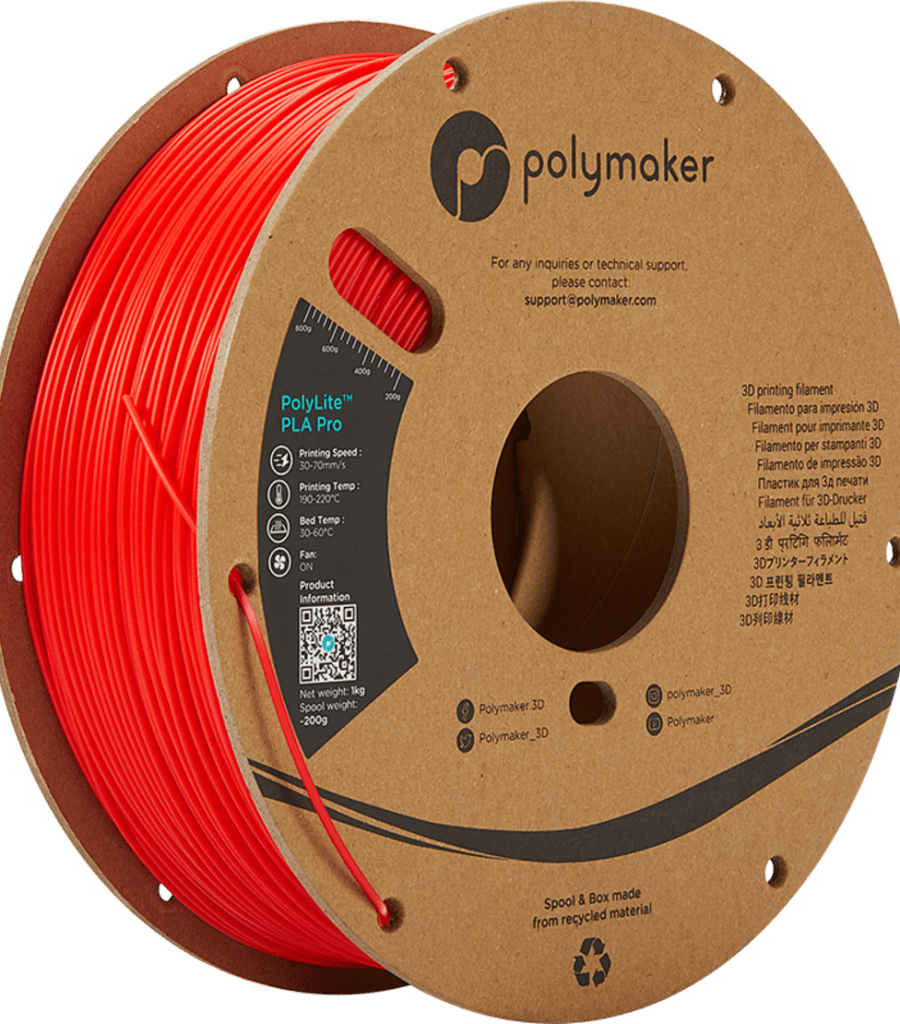 Polymaker – PolyLite PLA PRO Rot – 1,75 mm – 1 kg