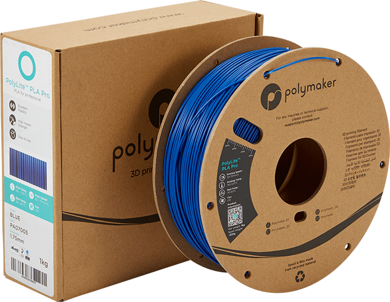 Polymaker – PolyLite PLA PRO Blue – 1,75 mm – 1 kg