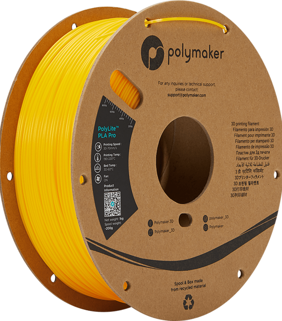 Polymaker – PolyLite PLA PRO Yellow – 1,75 mm – 1,0 kg