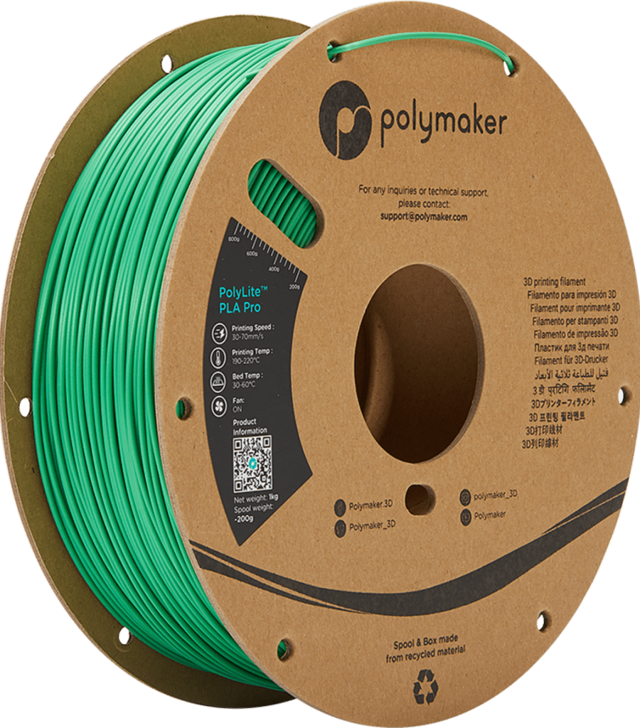 Polymaker – PolyLite PLA PRO Green – 1,75 mm – 1,0 kg
