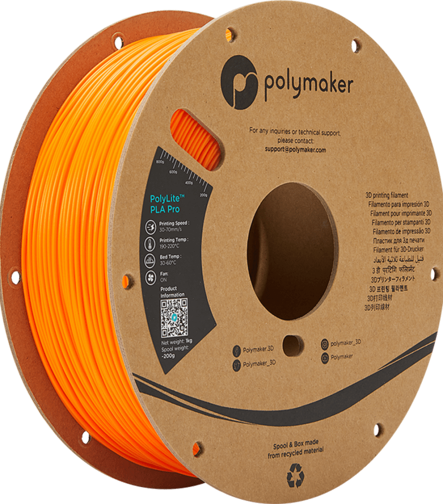 Polymaker – PolyLite PLA PRO Orange – 1,75 mm – 1 kg