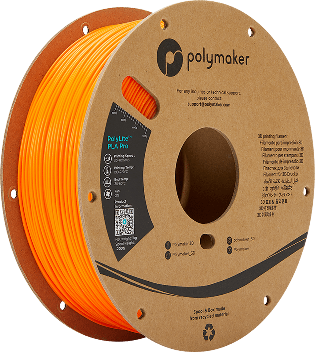 Polymaker – PolyLite PLA PRO Orange – 1,75 mm – 1 kg