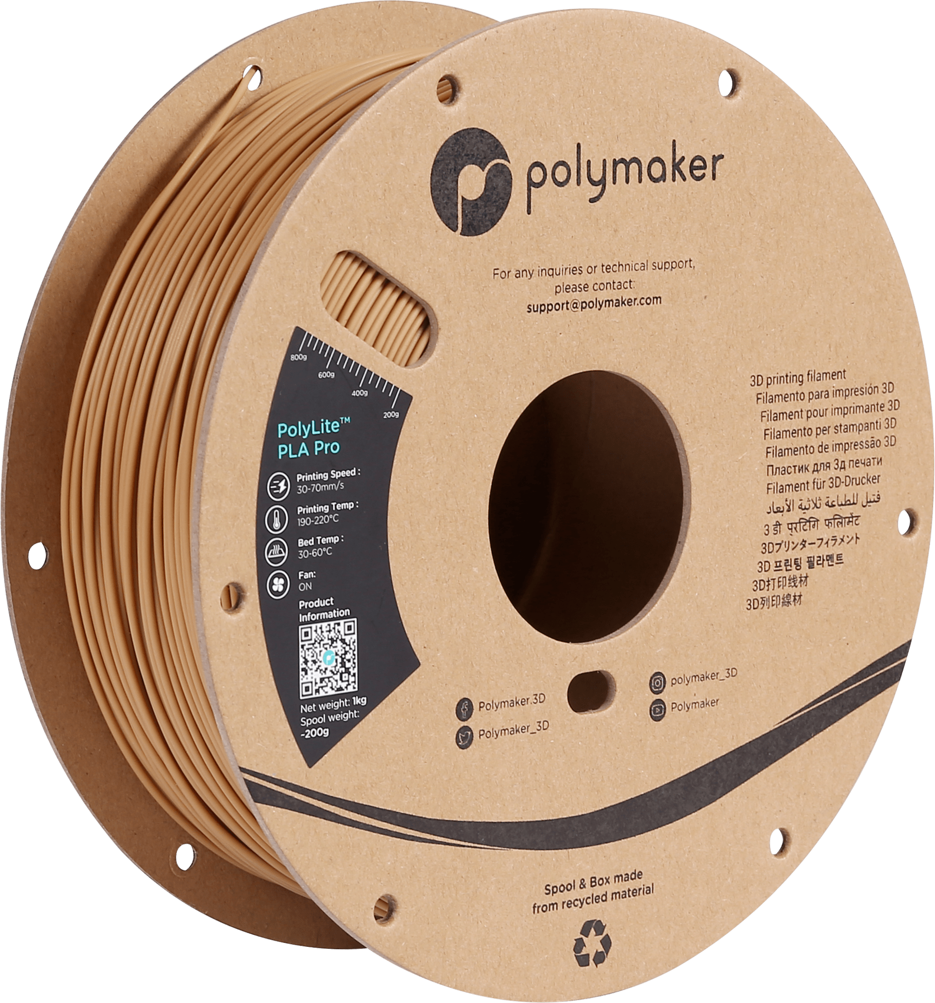 Polymaker – PolyLite PLA PRO Army Beige – 1,75 mm – 1 kg