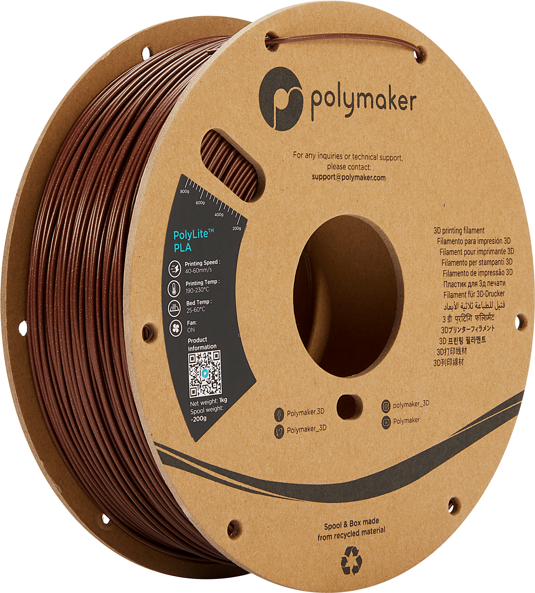 Polymaker – PolyLite PLA Galaxy Dark Red – 1,75 mm – 1 kg
