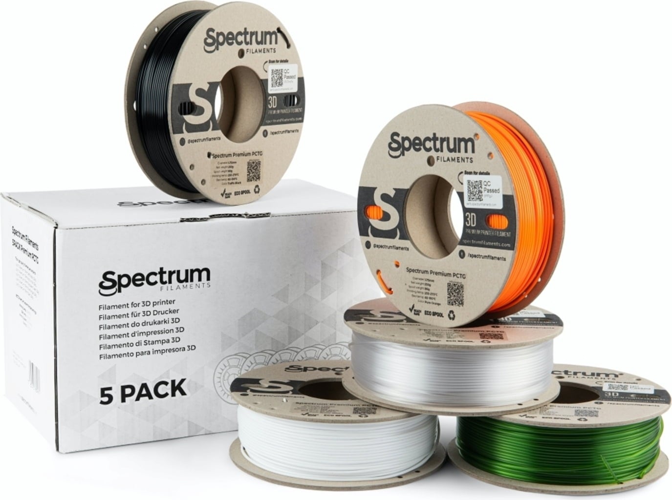 Spectrum – 5er-Set PCTG Premium – 1,75 mm – 1.25 kg