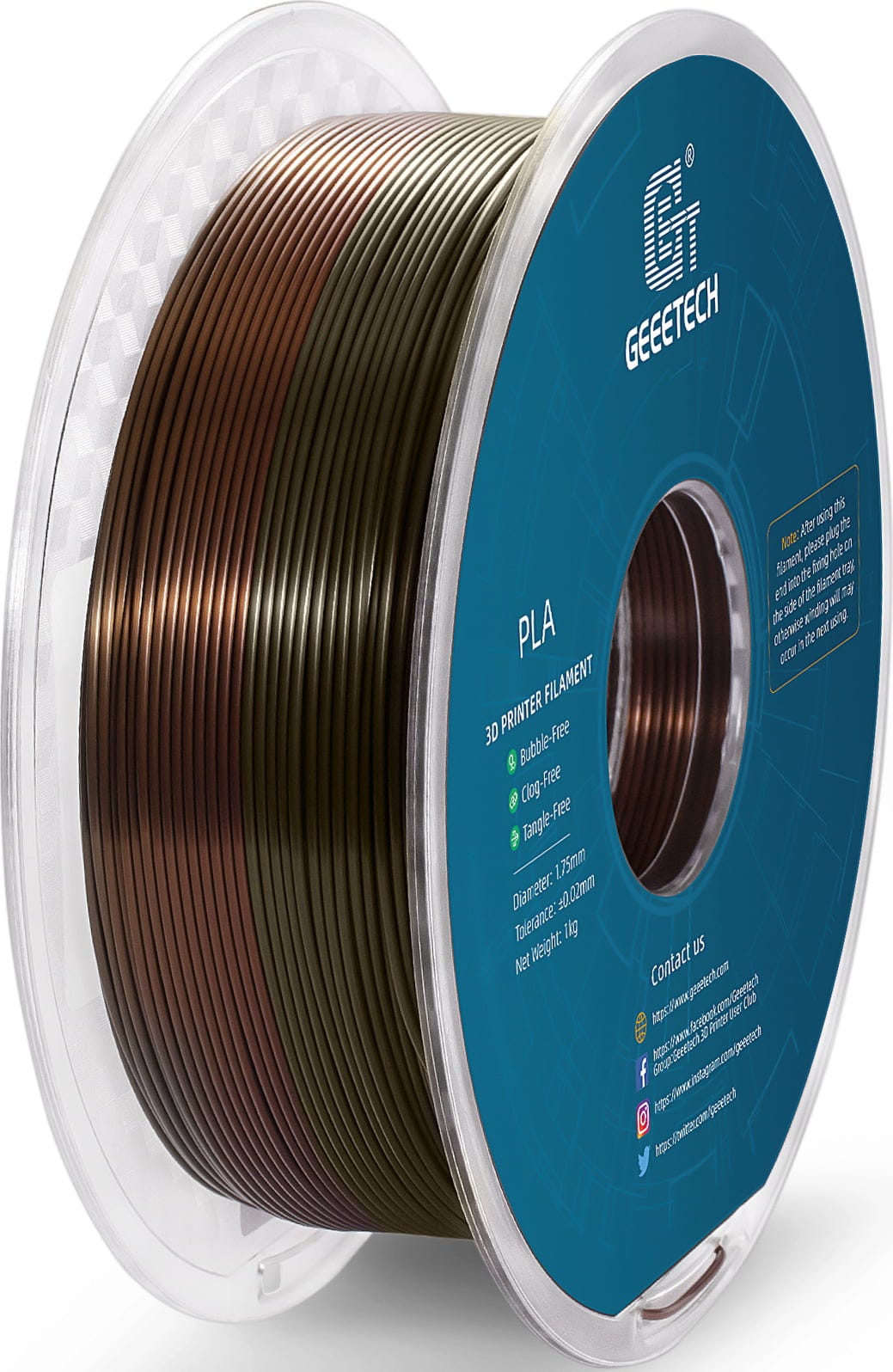 GEEETECH – PLA Silk Bronze Rainbow – 1,75 mm – 1.0 kg