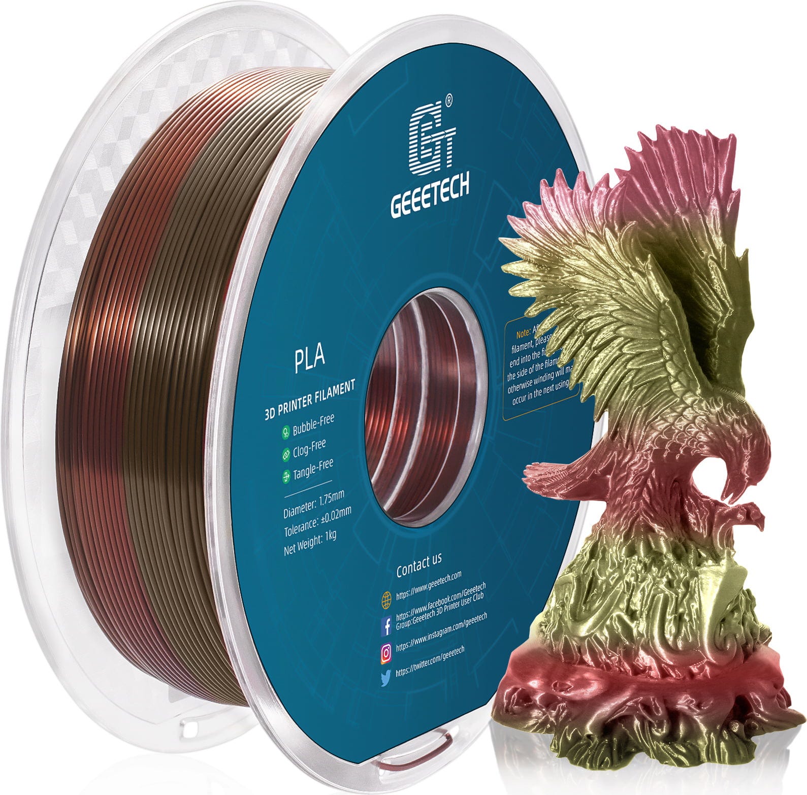 GEEETECH – PLA Silk Bronze Rainbow – 1,75 mm – 1.0 kg
