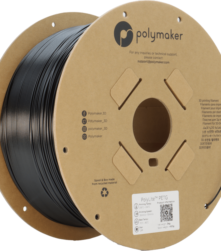 Polymaker – PolyLite PETG Schwarz – 1,75 mm – 3 kg