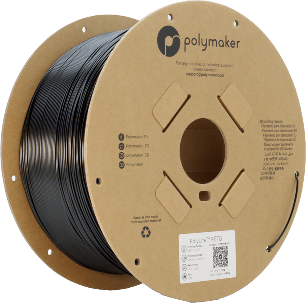 Polymaker – PolyLite PETG Schwarz – 1,75 mm – 3 kg