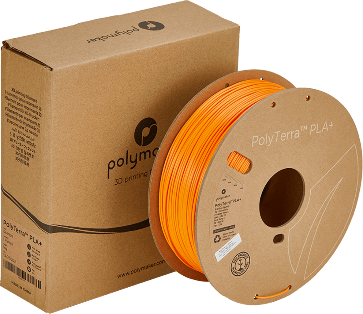 Polymaker – PolyTerra PLA+ Orange – 1,75 mm – 1 kg
