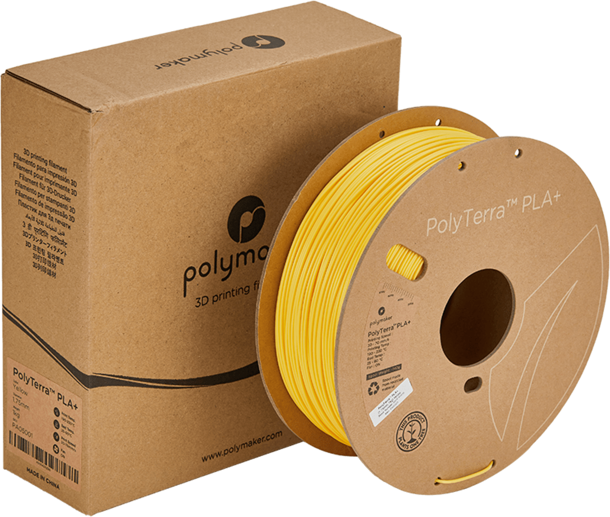 Polymaker – PolyTerra PLA+ Yellow – 1,75 mm – 1 kg