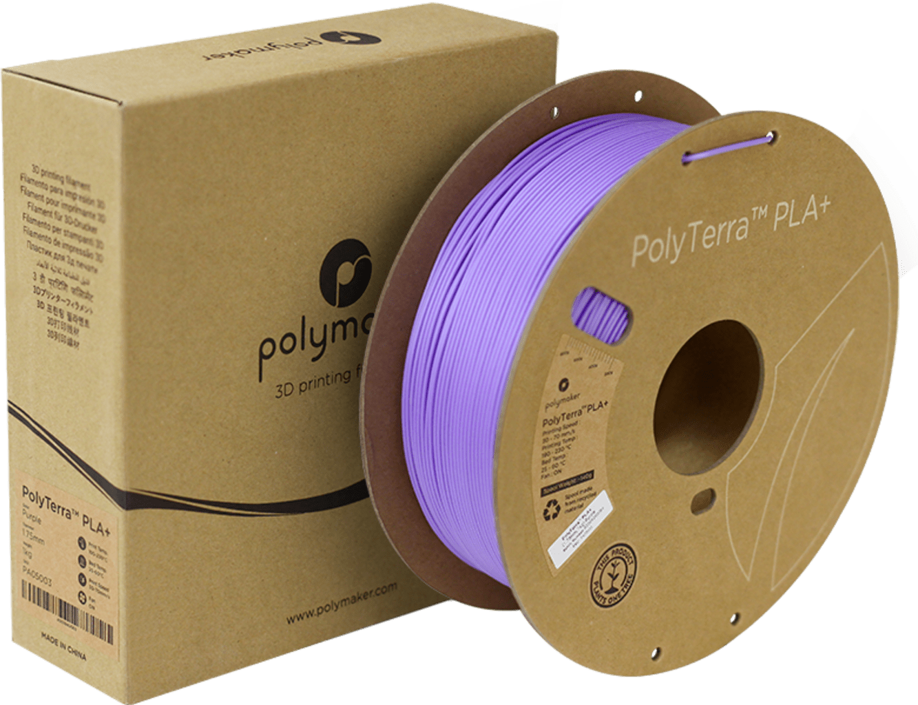 Polymaker – PolyTerra PLA+ Purple – 1,75 mm – 1 kg