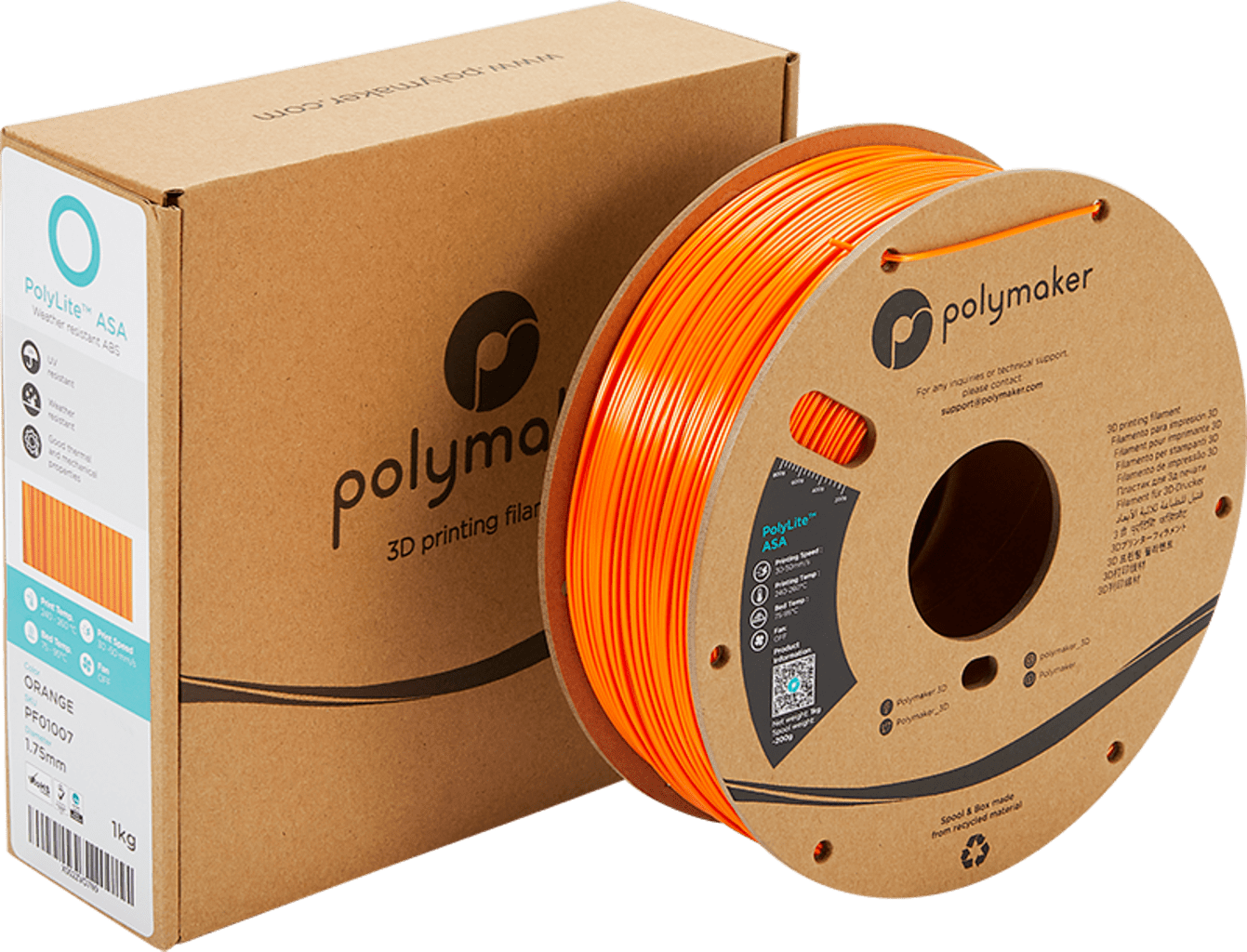 Polymaker – PolyLite ASA Orange – 1,75 mm – 1 kg