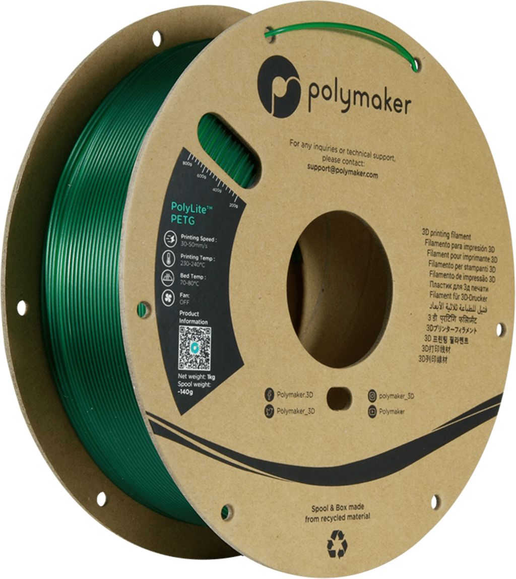 Polymaker – PETG Transluzent Grün – 1,75 mm – 1 kg