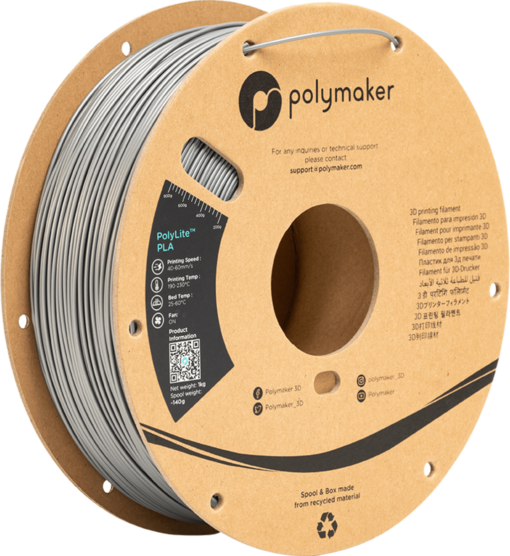 Polymaker – PolyLite PLA Steel Grey – 1,75 mm – 1 kg