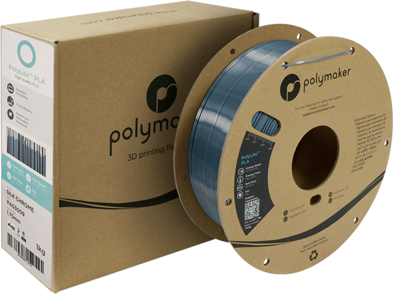 Polymaker – Silk PLA Chrome – 1,75 mm – 1 kg