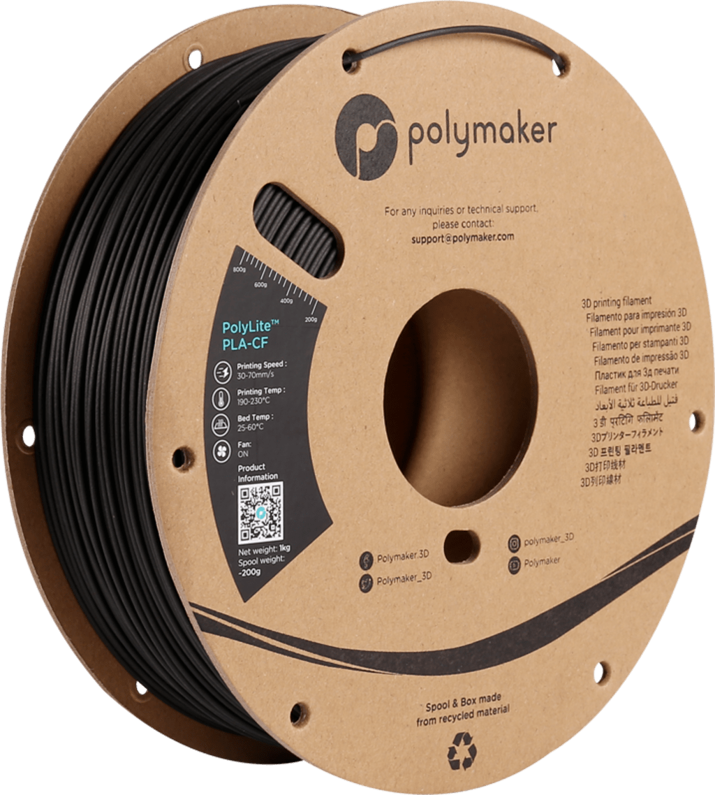 Polymaker – PolyLite PLA-CF Black – 1,75 mm – 1.0 kg