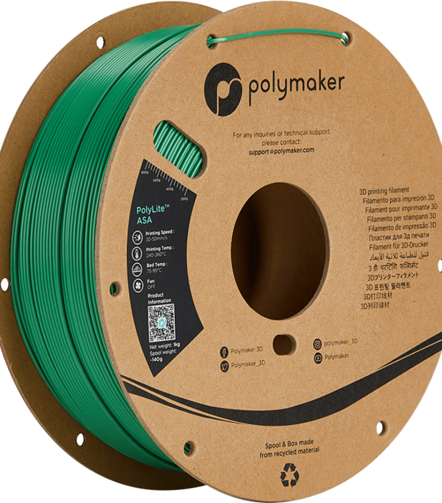 Polymaker – PolyLite ASA Grün – 1,75 mm – 1 kg