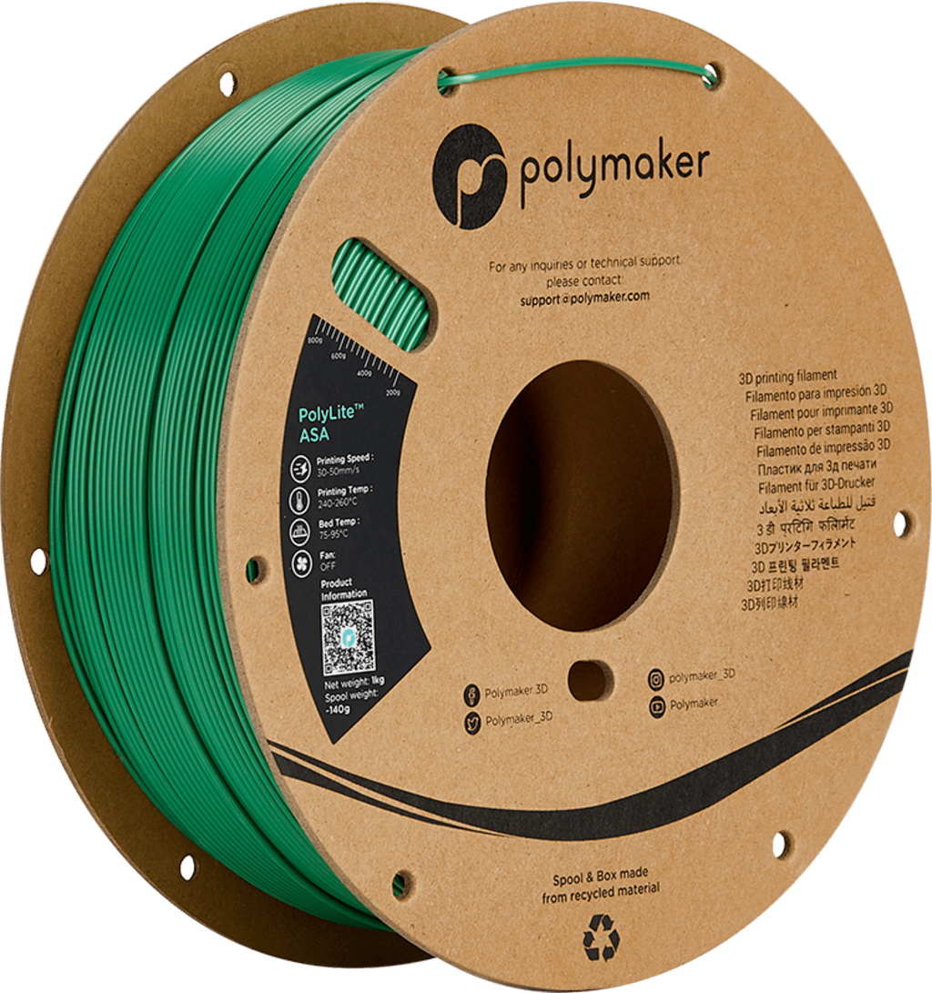Polymaker – PolyLite ASA Grün – 1,75 mm – 1 kg
