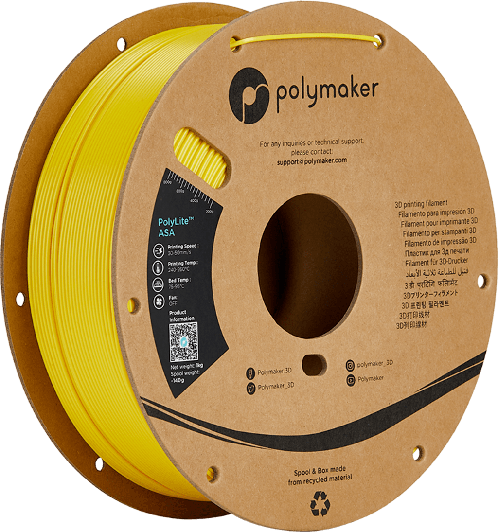 Polymaker – PolyLite ASA Yellow – 1,75 mm – 1 kg