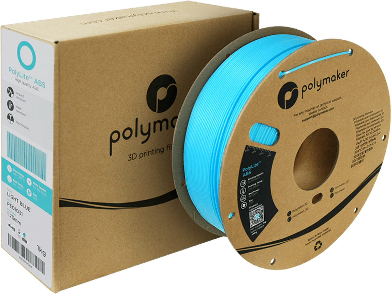Polymaker – ABS Hellblau – 1,75 mm – 1 kg