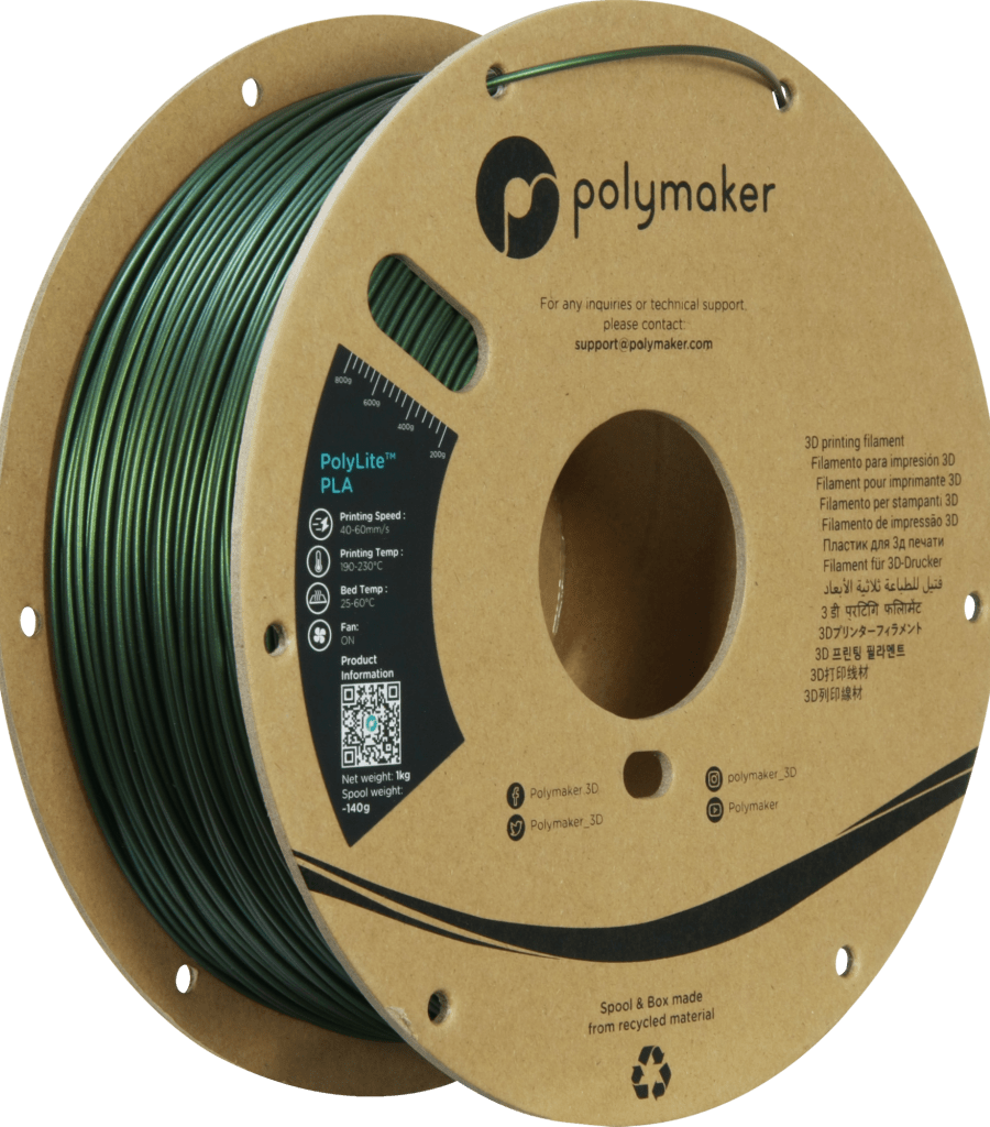 Polymaker – PLA Glitzer Dunkelgrün – 1,75 mm – 1,0 kg