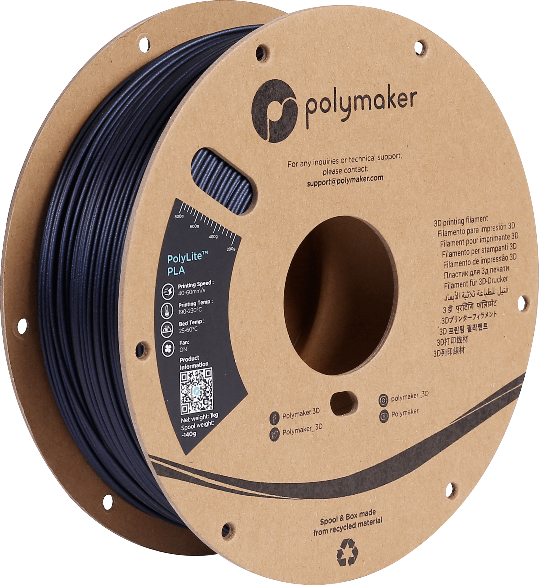Polymaker – PLA Glitzer Dunkelblau – 1,75 mm – 1,0 kg