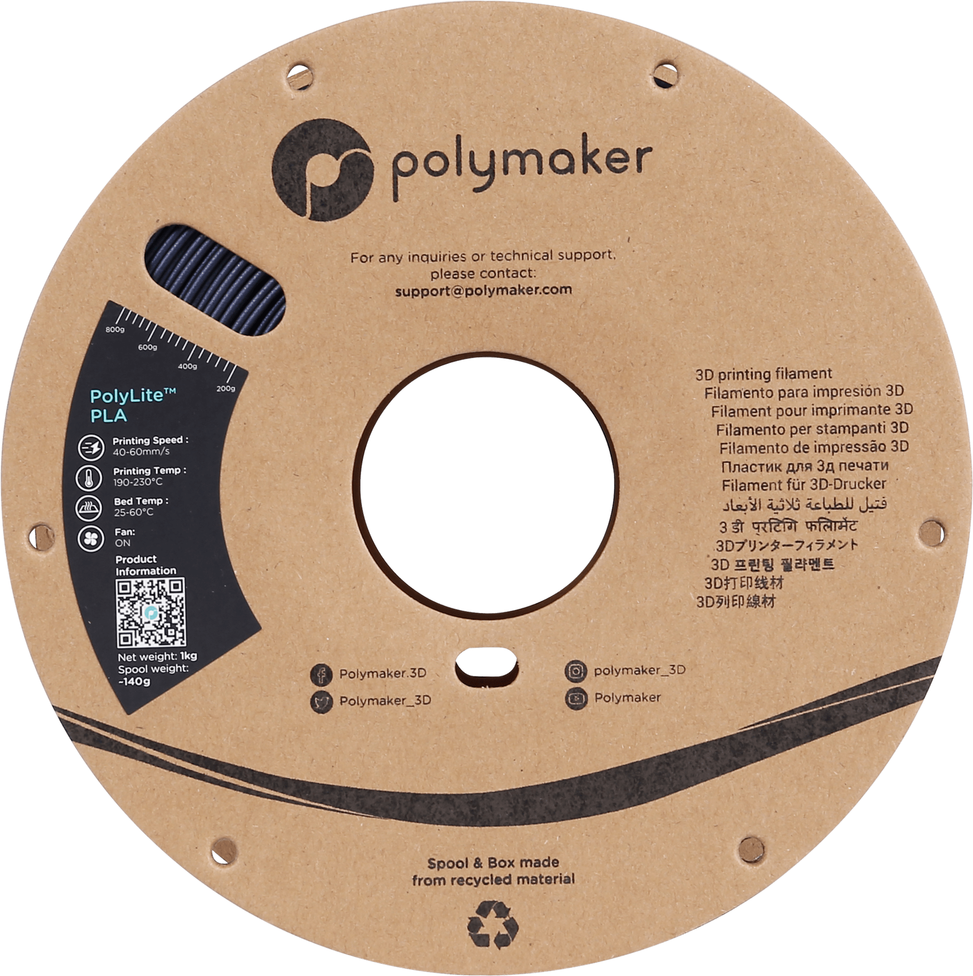 Polymaker – PLA Glitzer Dunkelblau – 1,75 mm – 1,0 kg