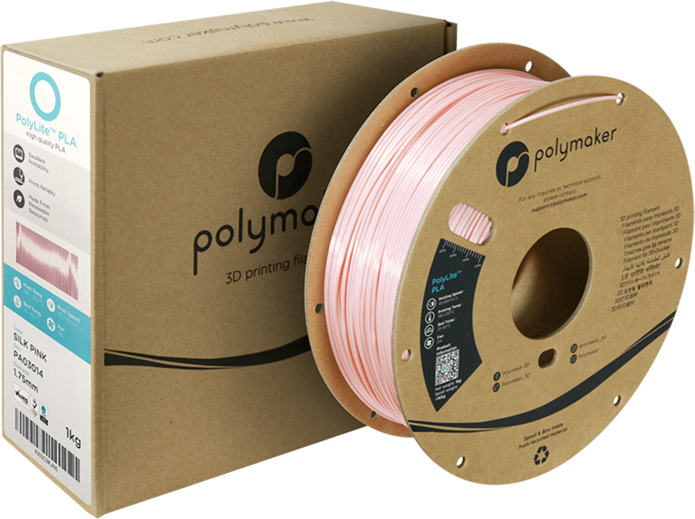 Polymaker – PolyLite Silk PLA Pink – 1,75 mm – 1 kg