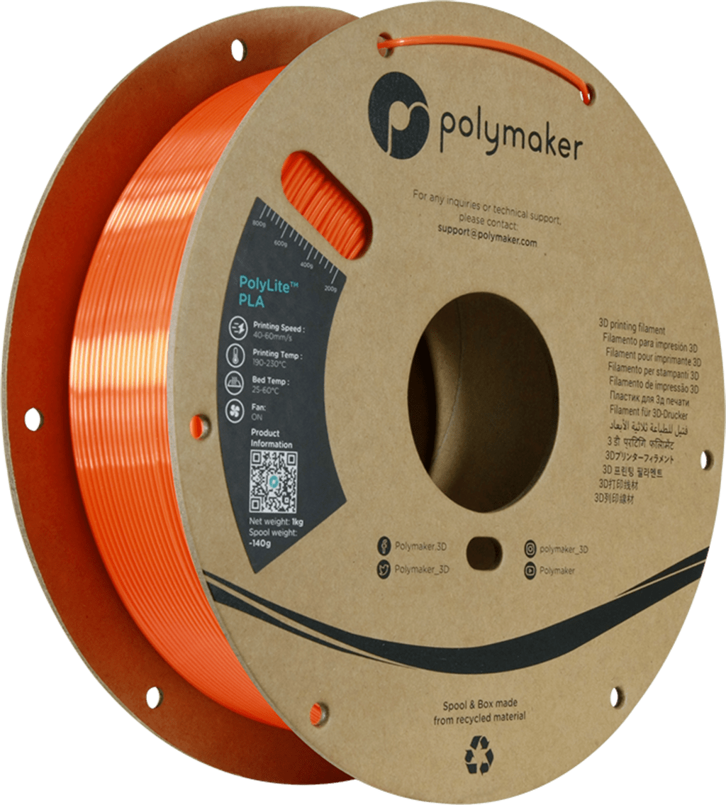 Polymaker – PolyLite Silk PLA Orange – 1,75 mm – 1 kg