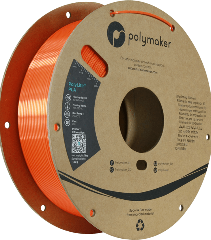 Polymaker – PolyLite Silk PLA Orange – 1,75 mm – 1 kg
