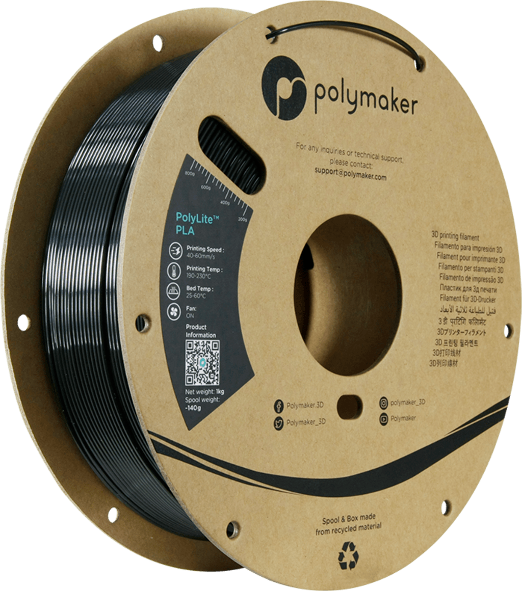 Polymaker – PolyLite Silk PLA Schwarz – 1,75 mm – 1 kg
