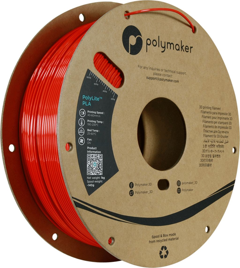 Polymaker – PolyLite Silk PLA Red – 1,75 mm – 1,0 kg