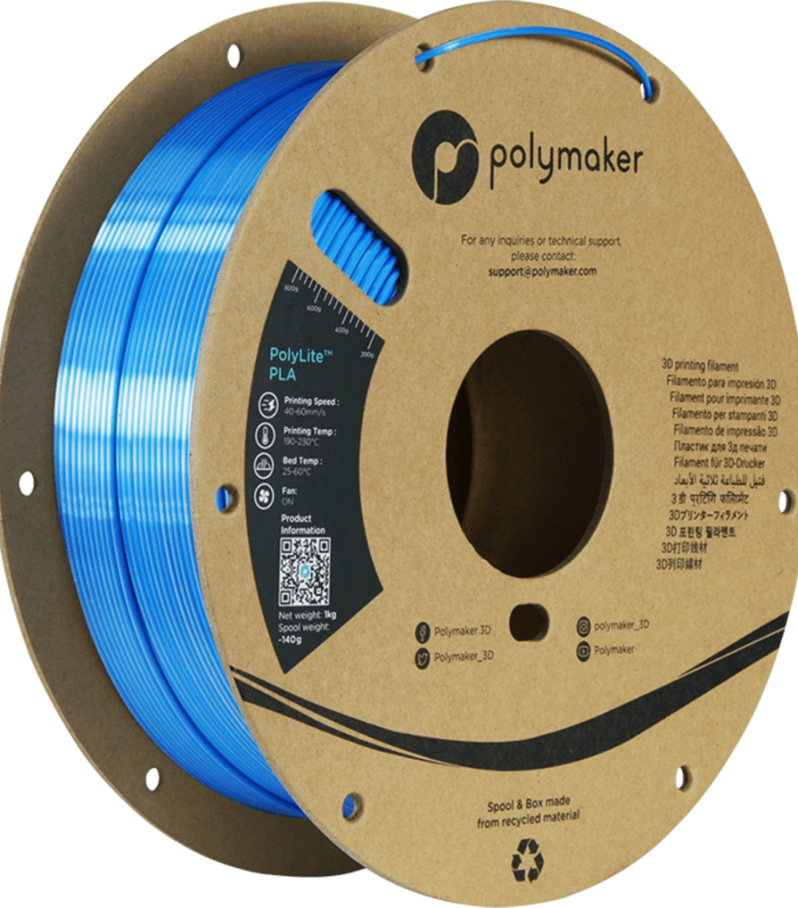 Polymaker – PolyLite Dual Silk PLA Beluga Silver-Blue – 1,75 mm – 1 kg