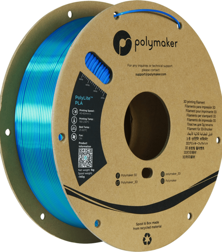 Polymaker – PolyLite Dual Silk PLA Caribbean Sea Blue-Green – 1,75 mm – 1 kg