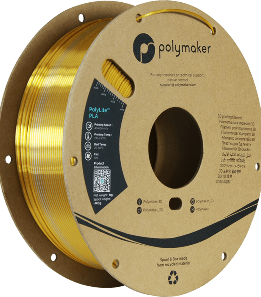 Polymaker – PolyLite Dual Silk PLA Crown Gold-Silver – 1,75 mm – 1 kg