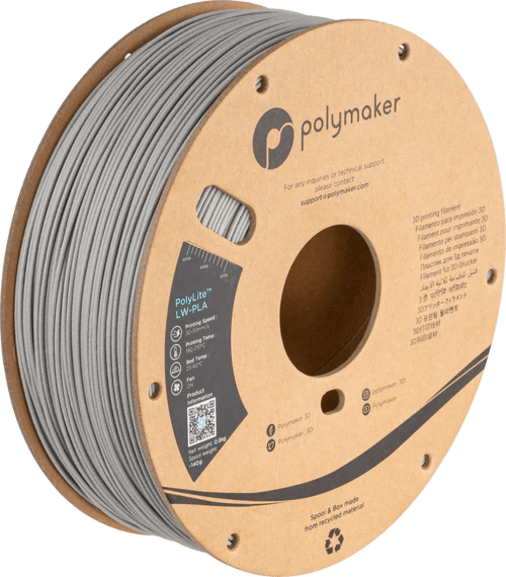 Polymaker – PolyLite LW-PLA Grey – 1,75 mm – 0,8 kg