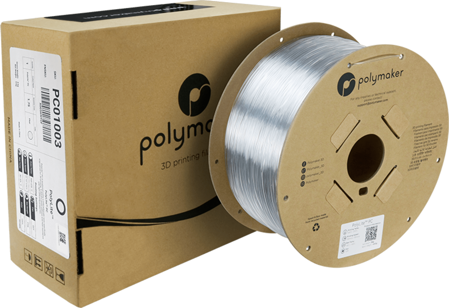 Polymaker – PolyLite PC Transparent – 1,75 mm – 1 kg
Polymaker – PolyLite PC Transparent – 1,75 mm – 3 kg
Polymaker – PolyLite PC Transparent – 2,85 mm – 1 kg
Polymaker – PolyLite PC Transparent – 2,85 mm – 3 kg
