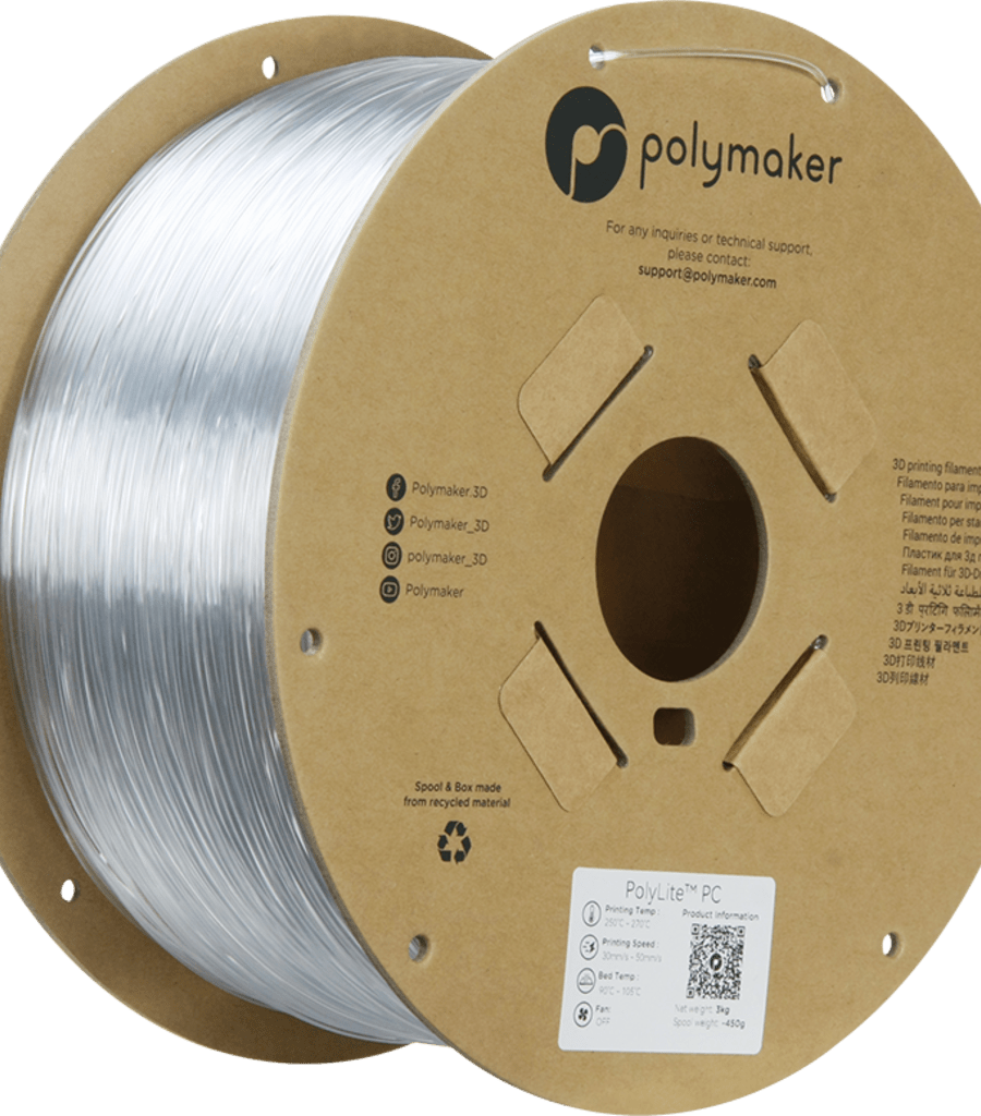 Polymaker – PolyLite PC Transparent – 1,75 mm – 1 kg
Polymaker – PolyLite PC Transparent – 1,75 mm – 3 kg
Polymaker – PolyLite PC Transparent – 2,85 mm – 1 kg
Polymaker – PolyLite PC Transparent – 2,85 mm – 3 kg