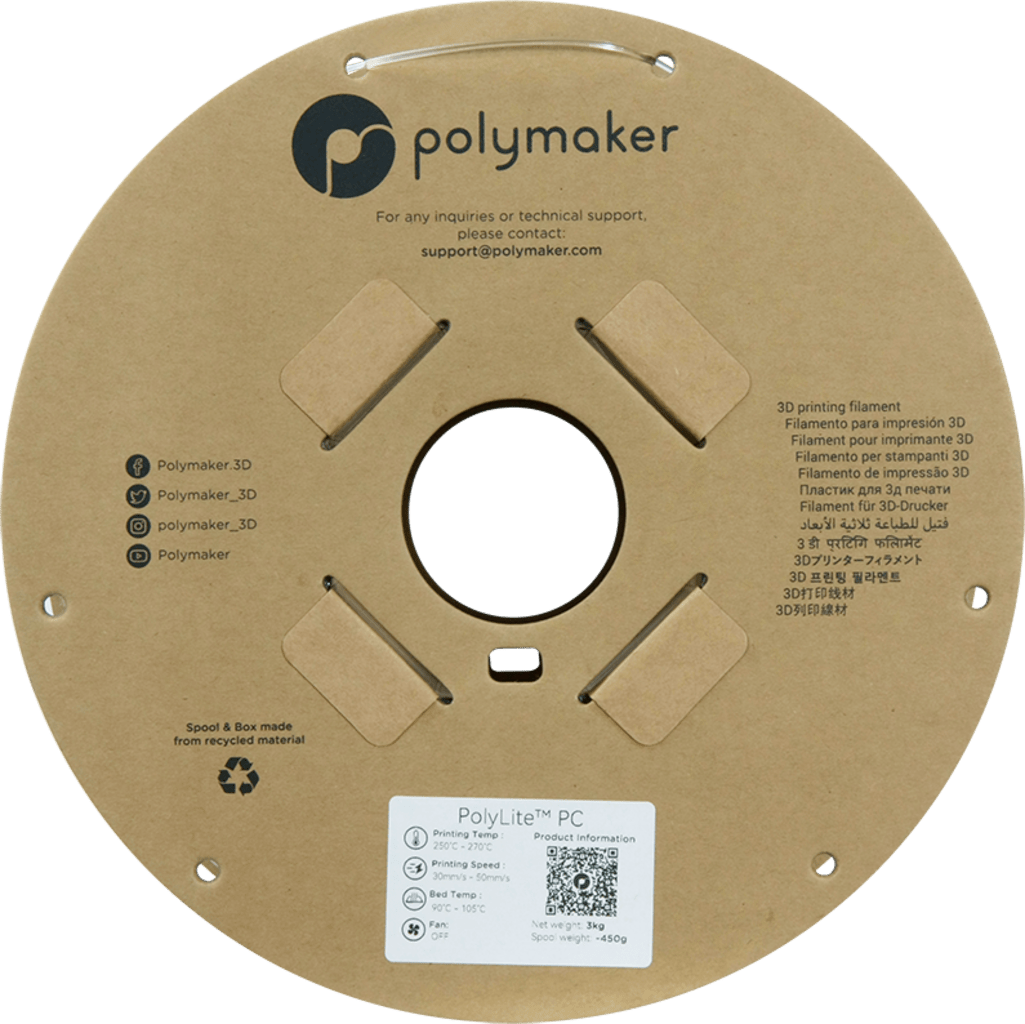 Polymaker – PolyLite PC Transparent – 1,75 mm – 1 kg
Polymaker – PolyLite PC Transparent – 1,75 mm – 3 kg
Polymaker – PolyLite PC Transparent – 2,85 mm – 1 kg
Polymaker – PolyLite PC Transparent – 2,85 mm – 3 kg