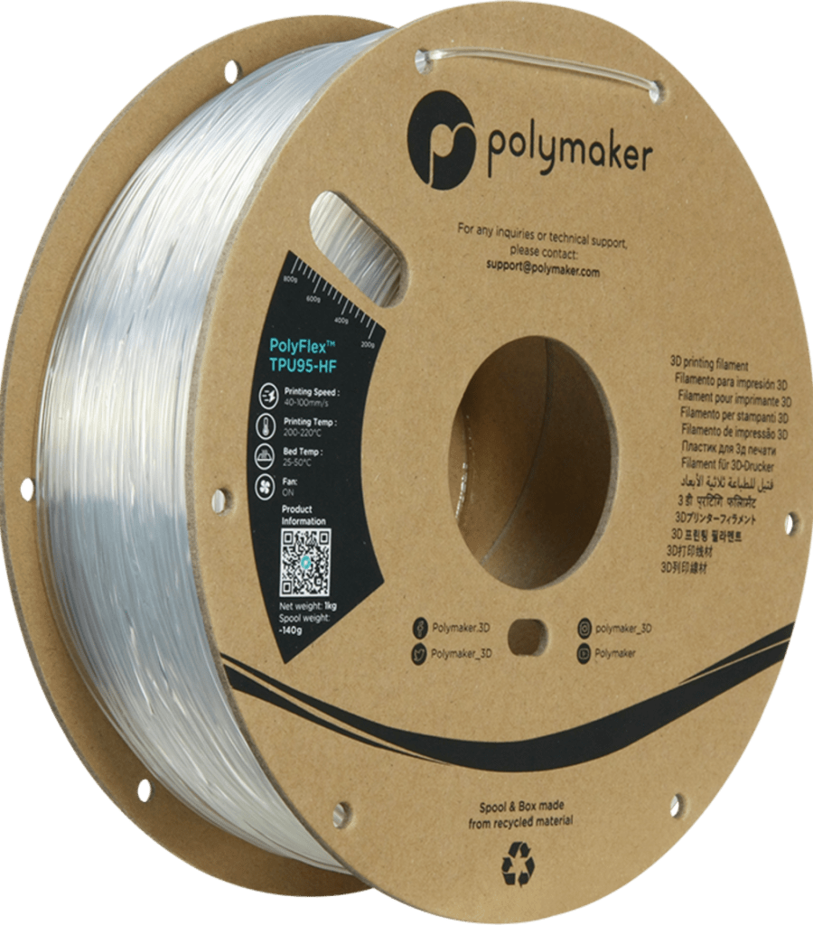 Polymaker – PolyFlex TPU95-HF Clear – 1,75 mm – 1.0 kg