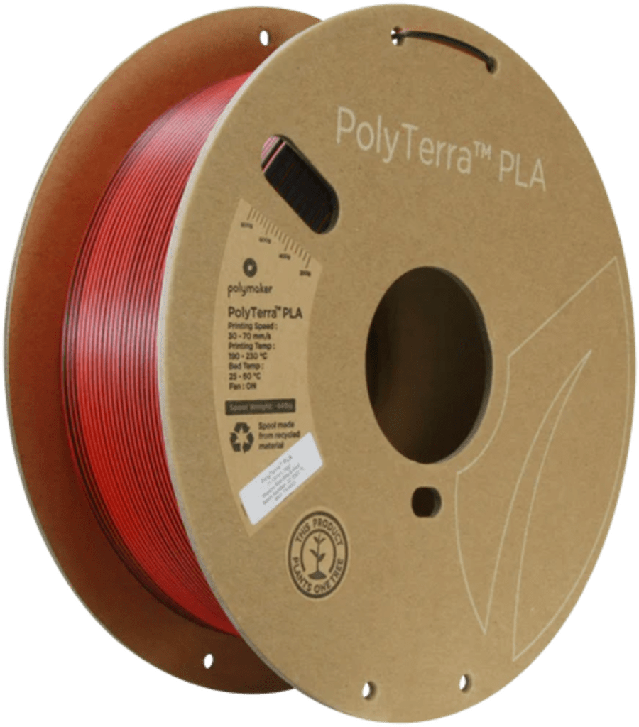 Polymaker – PolyTerra PLA Zweifarbig Rot-Schwarz – 1,75 mm – 1 kg