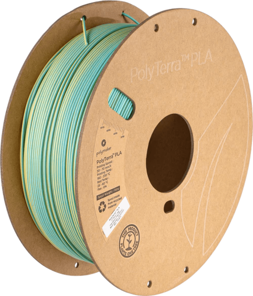 Polymaker – PolyTerra PLA Zweifarbig Teal-Gelb – 1,75 mm – 1 kg