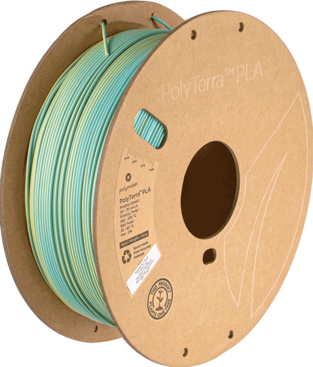 Polymaker – PolyTerra PLA Zweifarbig Teal-Gelb – 1,75 mm – 1 kg
