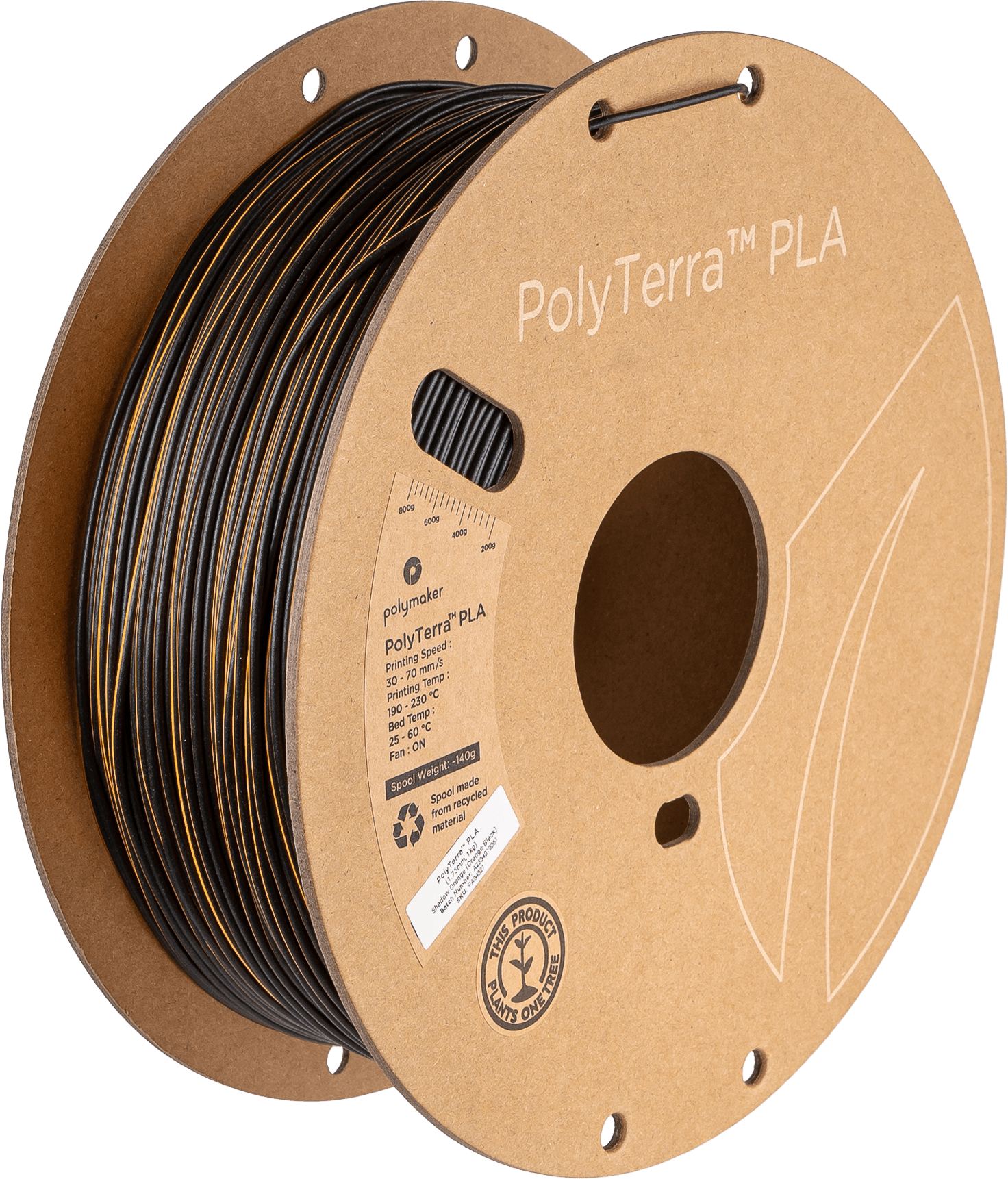 Polymaker – PolyTerra PLA Dual Shadow Orange-Schwarz – 1,75 mm – 1 kg